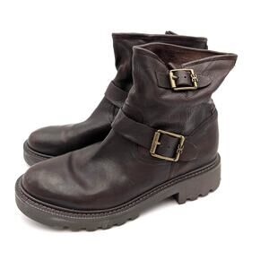 Sam Edelman Kinsley Ankle Bootie Round Toe Women's Warm Cocoa Size US7.5 EU37.5